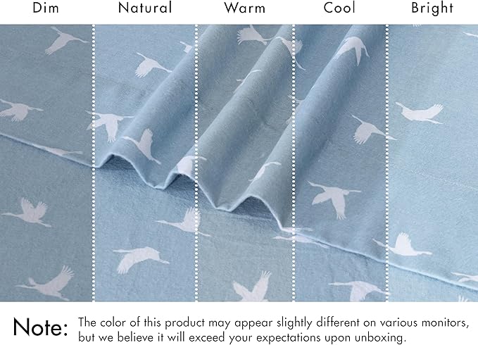 RUVANTI Flannel Sheets Queen Size - 100% Cotton Double Brushed Bed Sheets, Deep Pockets 16 Inches Queen Sheet Set, All Seasons Breathable & Extra Soft - Warm & Cozy, 4 Piece, We Fly