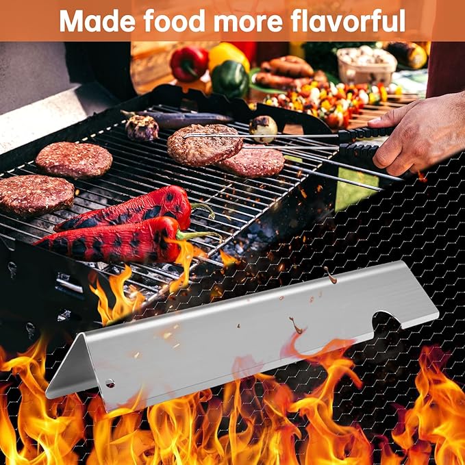 LPTNFRTN Stainless Steel Grill Flavorizer Bar Heat Plates with 2 Pack Grates BBQ Gas Grill Replacement Parts for Weber Genesis II 300 Series Genesis II E-310 E-315 E-330 E-335 S-310 S-335 Gas Grill