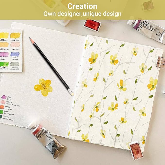 Softan King Sheet Set Yellow Floral Bed Sheets Printed Sheets - 4 Piece Soft Microfiber Patterned Fitted Sheets King with 15" Deep Pocket and Corner Straps, Cute Yellow Flower Sheets & Pillowcase Set