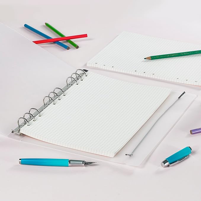 90 Sheets Planner Refill Paper, 255x180mm, 5mm Squared Inserts Paper B5 9 Holes Binder Grid Notepaper for Filofax Bullet Journals Diary