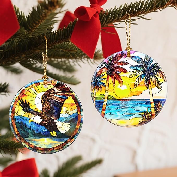 Christmas Ornaments: Christmas Tree Decorations, Beach Sunset Holiday Decor, Stocking Stuffers, Gift Ideas, Xmas Gift, Summer Vibes Gifts & Gifts for Beach Lover
