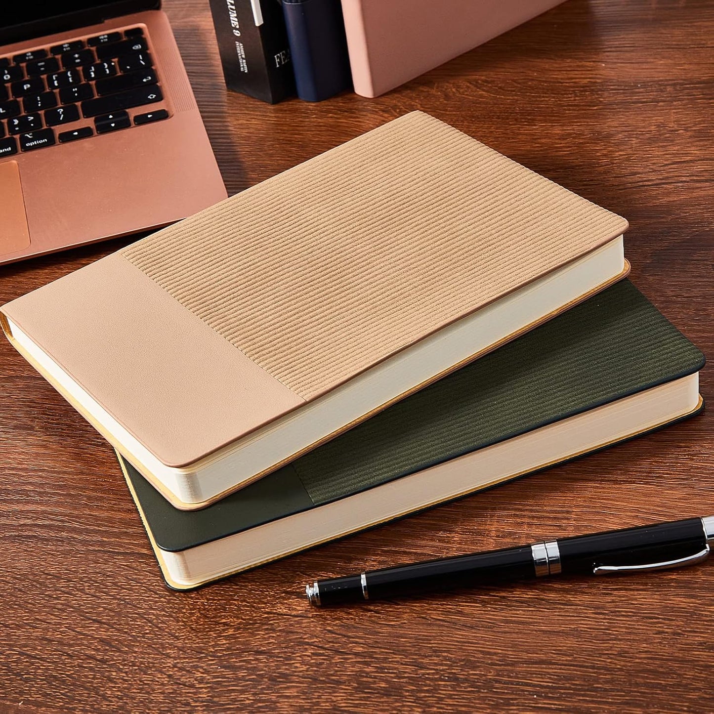 Skiennix Lined Journal Notebook - A5 PU Leather Daily Writing Journal | 216 Pages, Dark Green