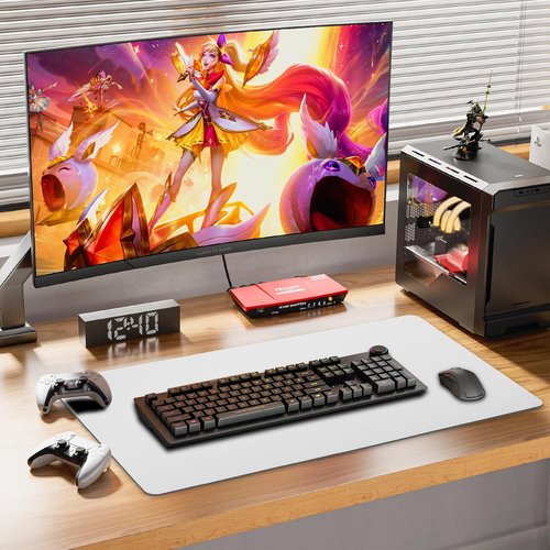 Large Leather Desk Pad Protector by [Brand Name] - Non-Slip Durable Office Mat for Writing & Computer Use | White 27.5" x 13.7"