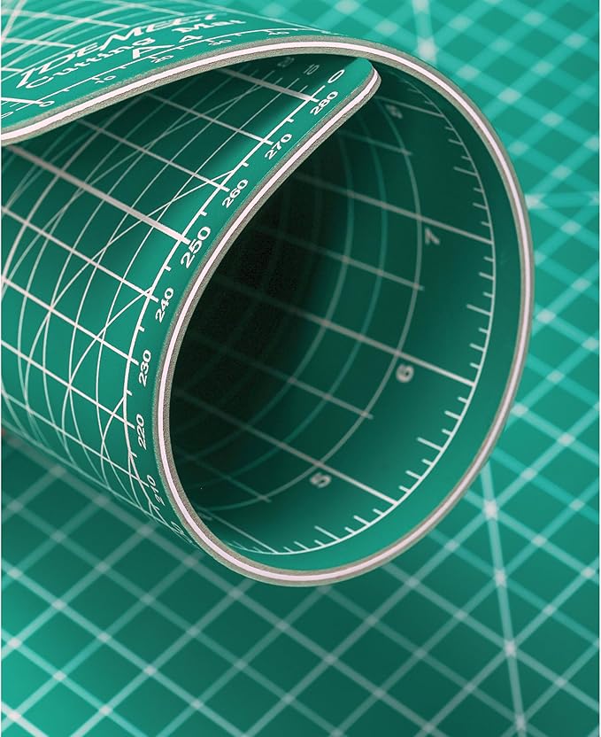 Density-upgraded 24" x 36" Large Self Healing Sewing Mat, Idemeet Rotary Cutting Mat 5-Ply Cut Board for Crafts Hobby Project, Scale Size 24" x 36", A1, Green