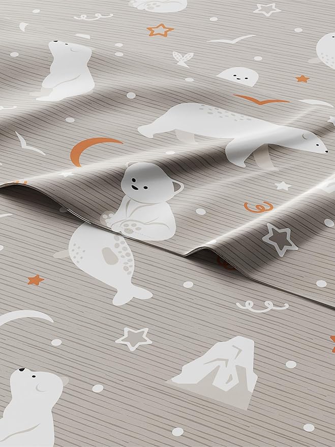 Kids Polar Bears Queen 4 Piece Sheet Set - Boys, Girls, Teens, Toddler - Easy Fit, Deep Pockets - Breathable, Hotel Quality Sheets - Machine Washable & Wrinkle Free - Cute, Cozy & Soft - CGK Linens