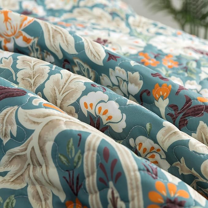 HoneiLife Quilt Sets King Size - Microfiber Bedspreads for King Bed, 3-Piece Lightweight Coverlets, Retro Bed Cover King Quilt Bedding Set All Season Quilts-Grayish Green