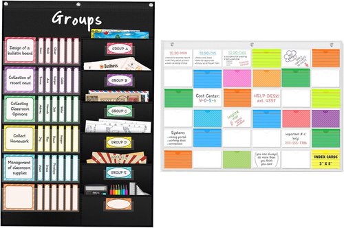 Pocket Chart for Classroom | Ideal for Studying, Workflow Tracking, Presentations & Organization