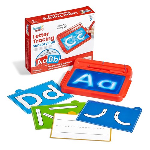 Hand2Mind Letter Tracing Pad - Reusable Sensory Writing Board for Kids 3-5 | Montessori Alphabet Toy