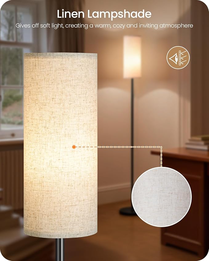Dimmable Floor Lamp for Living Room with RGB Colors, Color Changing Ambient Lighting, Corner Standing Lamp for Bedroom - Remote, Foot Switch, Timer, Warm Cool White, 10W Smart Bulb Included RE06LD05W1