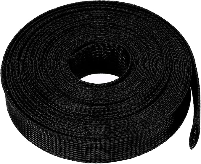 uxcell Expandable Sleeving, 1-inch 25ft Cable Sleeve, Black