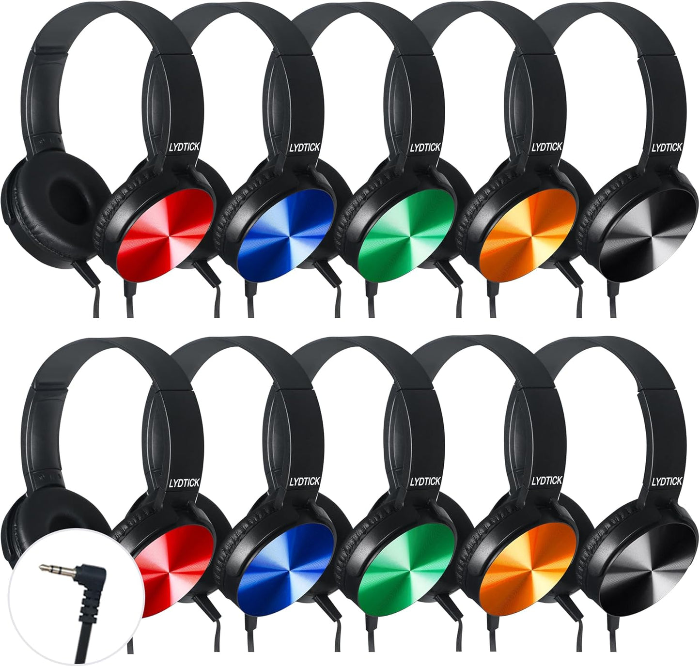 Skiennix Kids Headphones - Over-Ear Wired Design for Classroom Use | 10-Pack Multicolor Set