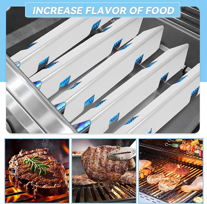 15.3" Flavorizer Bars for Weber Spirit 300 and GS4 Spirit II 300 Series E310 E320 E330 S310 S320 S330 with Front Control Knobs, Stainless Steel Grill Heat Plates Replacement for 7636, 5 Pack
