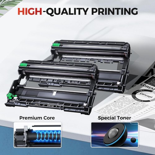 Brother DR730 Compatible Drum Replacement - High-Quality Printing for MFC-L2750DW & More | 2 Pack, Black