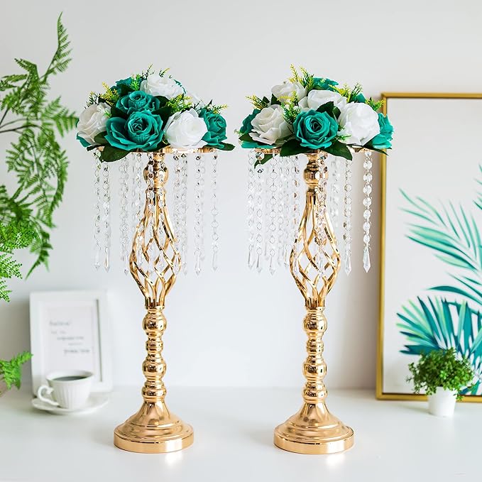 Flower Centerpieces for Wedding Tables: Wedding Table Decorations Teal & White Flower Balls Centerpieces for Engagement Cerebration Party Center Pieces 2 Packs