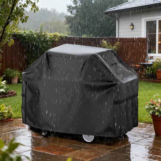 LBTING Grill Cover, 55-inch Heavy Duty 300D Oxford Waterproof Windproof UV Resistant BBQ Gas Grill Cover for Outdoor Barbecue Fit Most Brands Weber, Brinkmann, Char Broil, Holland