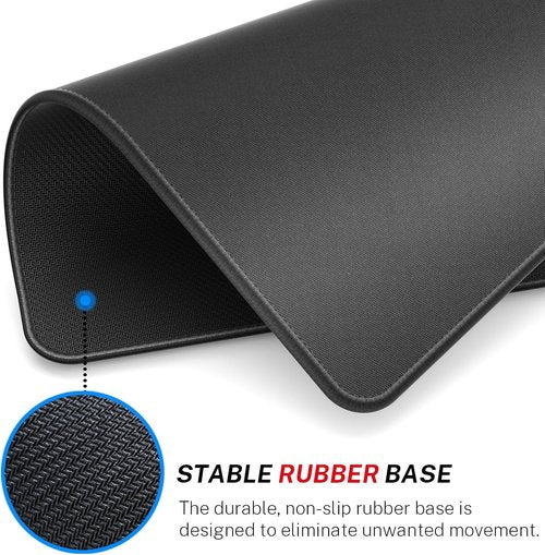 MROCO Mouse Pad - Premium Waterproof Surface with Anti-Fray Edges | Non-Slip Rubber Base, 8.5 x 11 in, Black