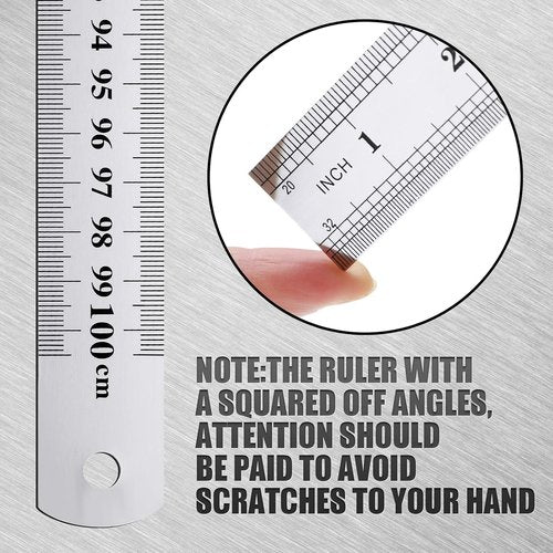 Lothee 6-Piece Stainless Steel Yard Stick Set - Durable 40-Inch Measuring Rulers for Classroom & Woodworking