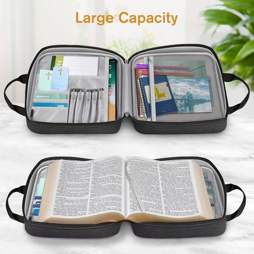 FINPAC Large Bible Cover - Protective Carrying Case with Zipper Pocket & Handle | Ideal Gift for Men & Women