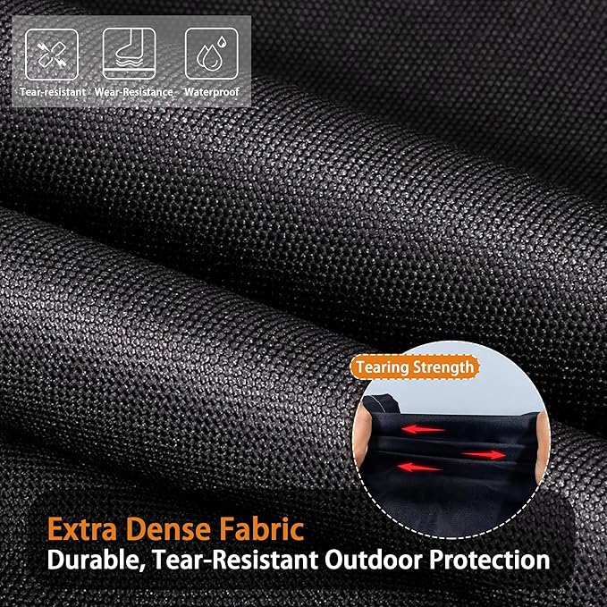 Kinetrail Grill Cover, Universal 48" BBQ Grill Cover for Outdoor Grill, Waterproof, Weather Resistant, Fade Resistant Gas Grill Cover with Adjustable Double Straps for Weber, Char-broil, Nexgrill, etc