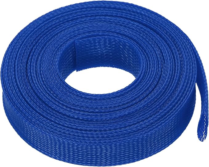 uxcell Expandable Sleeving, 1 1/4-inch 25ft Cable Sleeve, Blue