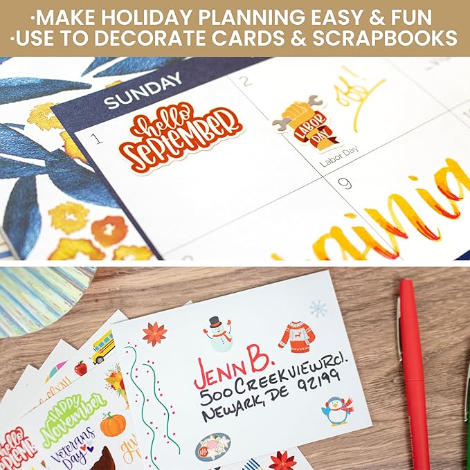 Bloom Daily Planners New Holiday Seasonal Planner Sticker Sheets - Seasonal Sticker Pack - Over 250 Stickers Per Pack!