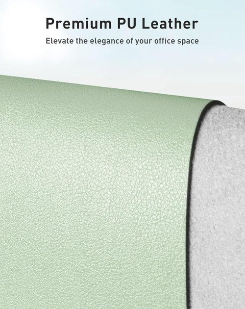 Aothia Faux Leather Desk Mat - Large Non-Slip Mouse Pad | Waterproof Writing Surface (Aqua, 40" x 24")