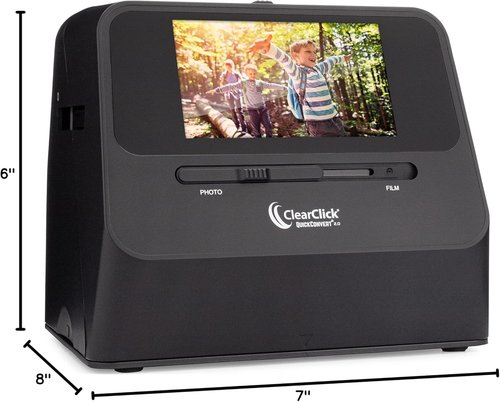 ClearClick QuickConvert 2.0 Photo & Film Scanner - Scan 4x6 Photos & 35mm Negatives - 22 Megapixels, No Computer Needed