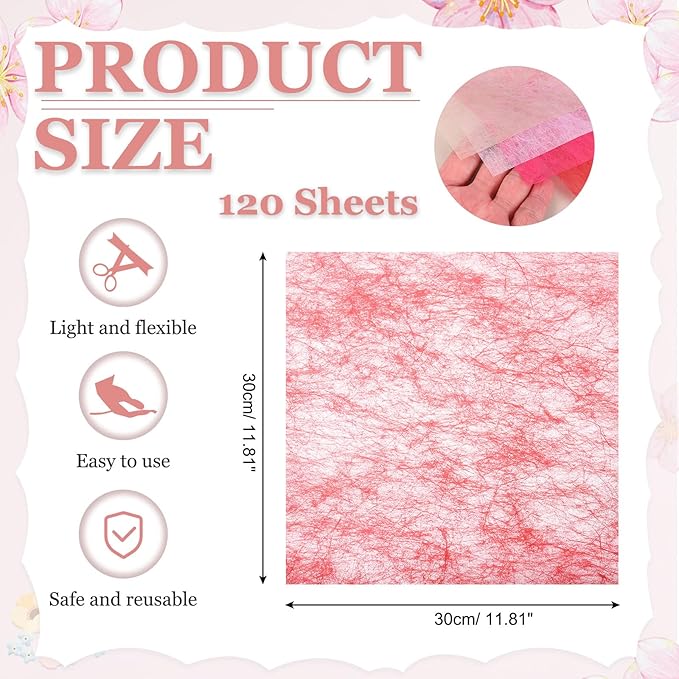 PATIKIL 11.8 Inches Tissue Flower Wrapping Paper, 120 Sheets Waterproof Floral Bouquet Wraps Gift Packaging Tissue for Party Birthday Wedding Holiday Decorations Crafts, Red