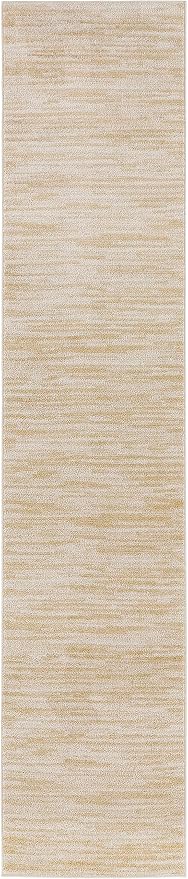 Nourison Home Nourison Essentials Ivory Gold 2'2" x 7'6" Area Rug - Easy Clean, Non Shedding, Bed Room, Living Room, Dining Room, Kitchen (8' Runner)