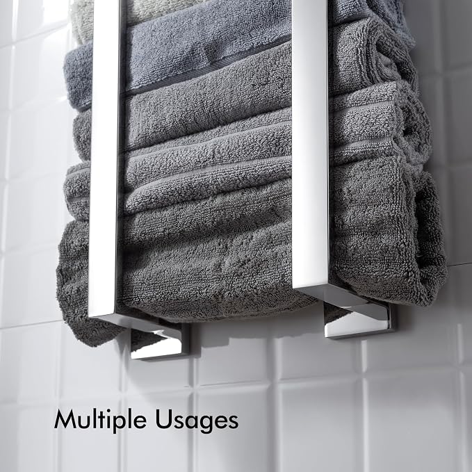 BANOLUX Towel Rack, 12-Inch Single Towel Bars for Bathroom, Towel Racks for Bathroom Wall Mounted SUS304 Stainless Steel Hand Towel Holder Heavy Duty, Chrome Towel Bar 2 Pack, A7-TB-PC-12IN-2PACK