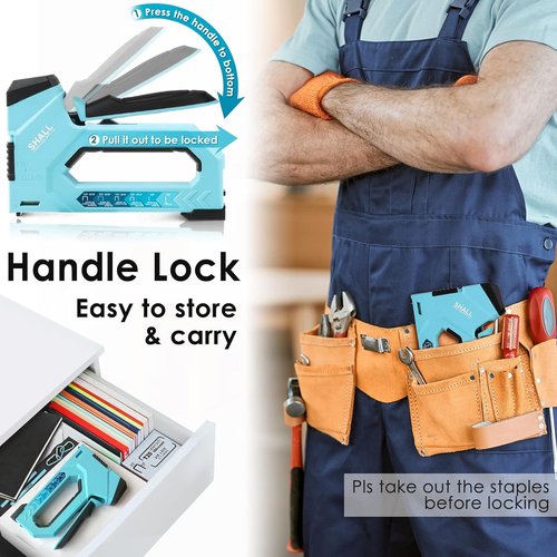 SHALL Heavy Duty 6-in-1 Staple Gun - Versatile Upholstery Stapler with 4000 Staples | Ideal for Wood, Crafts, and Furniture