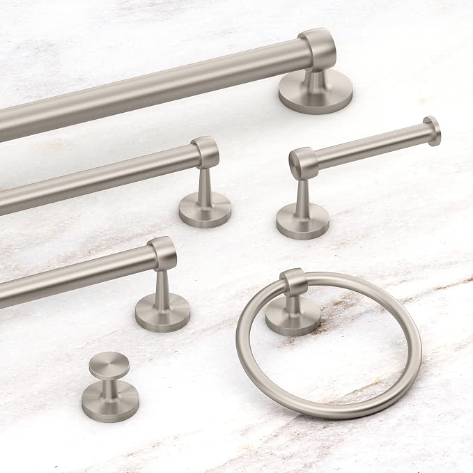 Gatco Bath Towel Hook | Retro–Modern Wall Hook for Robes, Towels, and Clothes | Gibson 5215SN, Satin Nickel