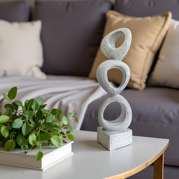 Abstract Modern Ribbon Decorative Sculpture, Knot Sculptures,Home Decor,Coffee Table Statues,Dining Living Room Desk Decor,Shelf Decoration (Marble Color-A)