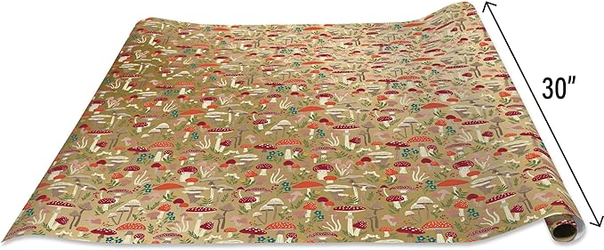 Jillson Roberts Gift Wrap, Mushroom Forest (8 Rolls 5 feet x 30 inches)