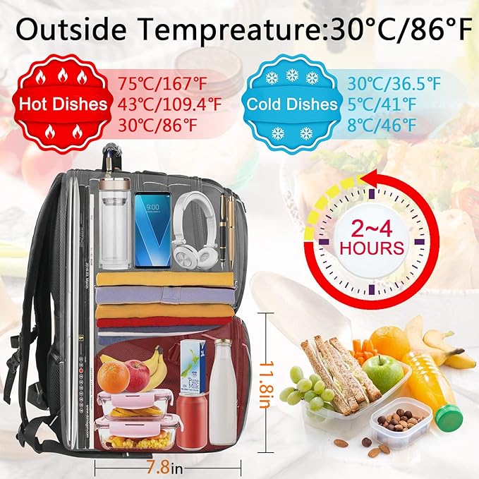 VECKUSON Laptop Backpack, 15.6 Inches, Green, Unisex, Waterproof, USB Charging Port, Insulated, TSA Approved, Anti-Theft, Durable Polyester Nylon Fabric