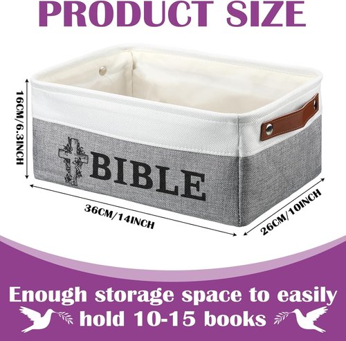 Marsui Bible Storage Basket - Christian Gifts for Women | Perfect for Book Lovers & Teachers