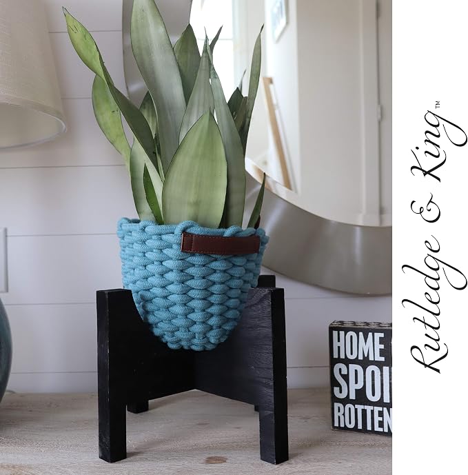 Rutledge & King Mid Century Plant Stand - Modern Plant Stand - Indoor Plant Stand - Wooden Plant Stand - Plant Holder (Medium, Ashcroft/Black)