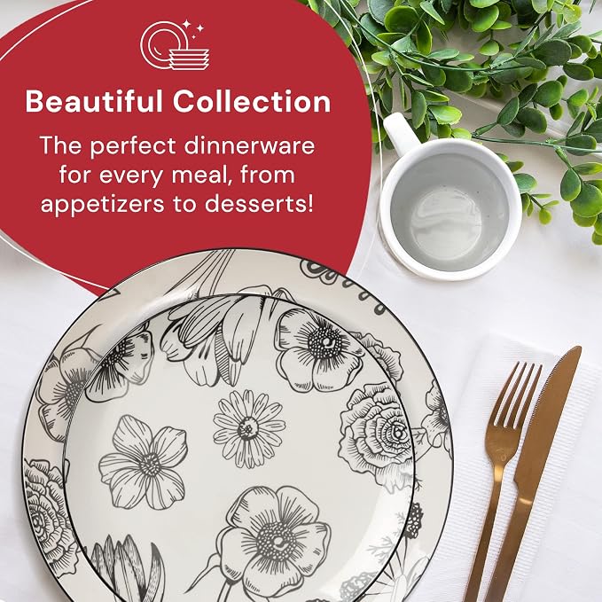 Safdie & Co. Porcelain Dinnerset 16 Piece Porcelain Bouquet