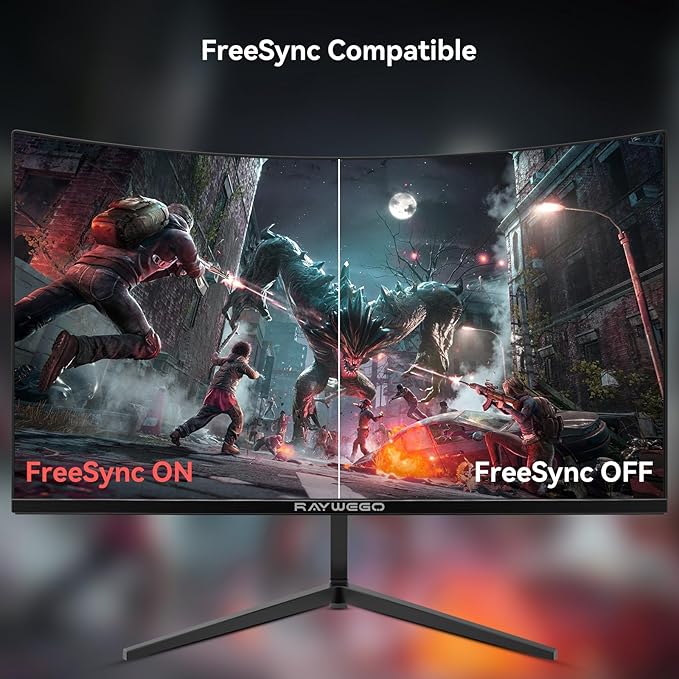 24 inch Curved Monitor 100Hz 1ms, Computer Gaming Monitor FHD 1920×1080P,3000:1 Contrast Ratio, with FreeSync & Eye-Care Technology, HDMI×1,VGA×1 for Gaming Home Office,Wall Mount Install