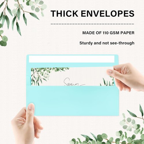 Light Blue Self-Seal Business Envelopes by [Brand Name] - 50 Pack for Secure Mailing | 4 1/8 x 9 1/2 Inches