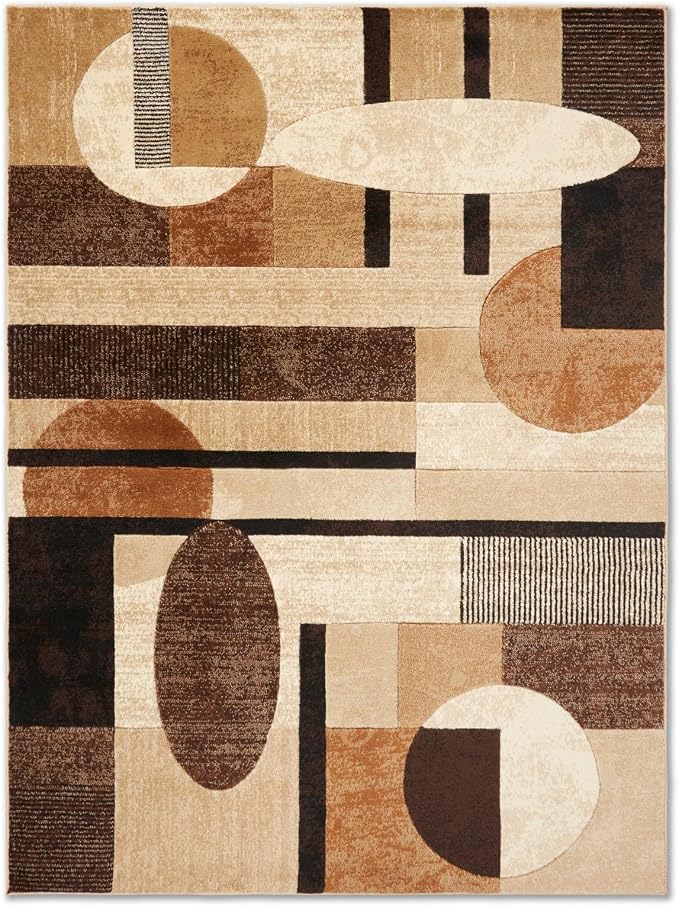 Home Dynamix Jasmine Modern Area Rug, Abstract Brown/Beige 9'2"x12'5"