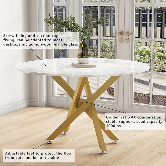 FUSHIAIPTC 30 Inch Metal Table Legs, Heavy Duty Desk Legs Holds 1000lbs Combinatorial Dining Table Legs for Wood, Glass, Marble Tabletop, Table Base Come in a Golden Ratio Design