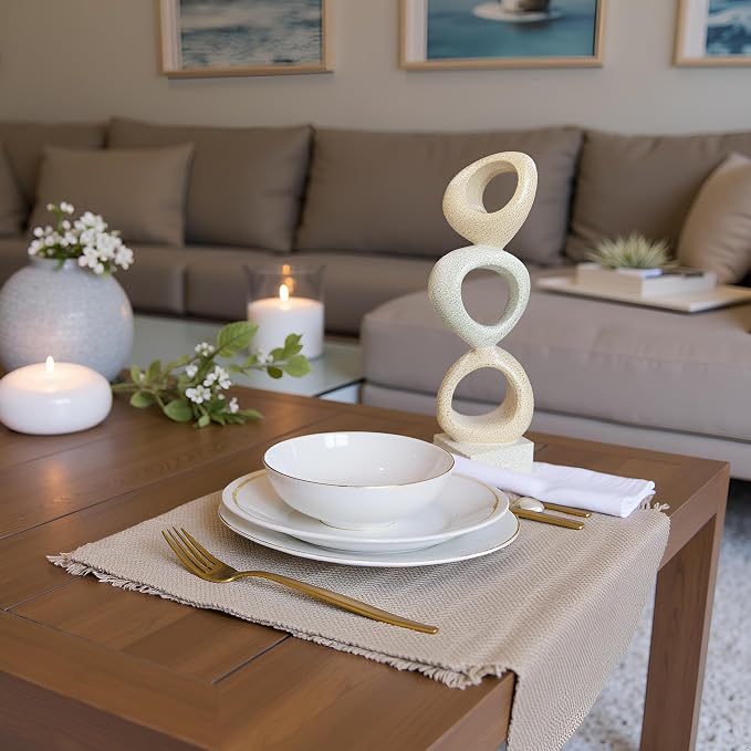 Abstract Modern Ribbon Decorative Sculpture, Knot Sculptures,Home Decor,Coffee Table Statues,Dining Living Room Desk Decor,Shelf Decoration (with Spots-A)