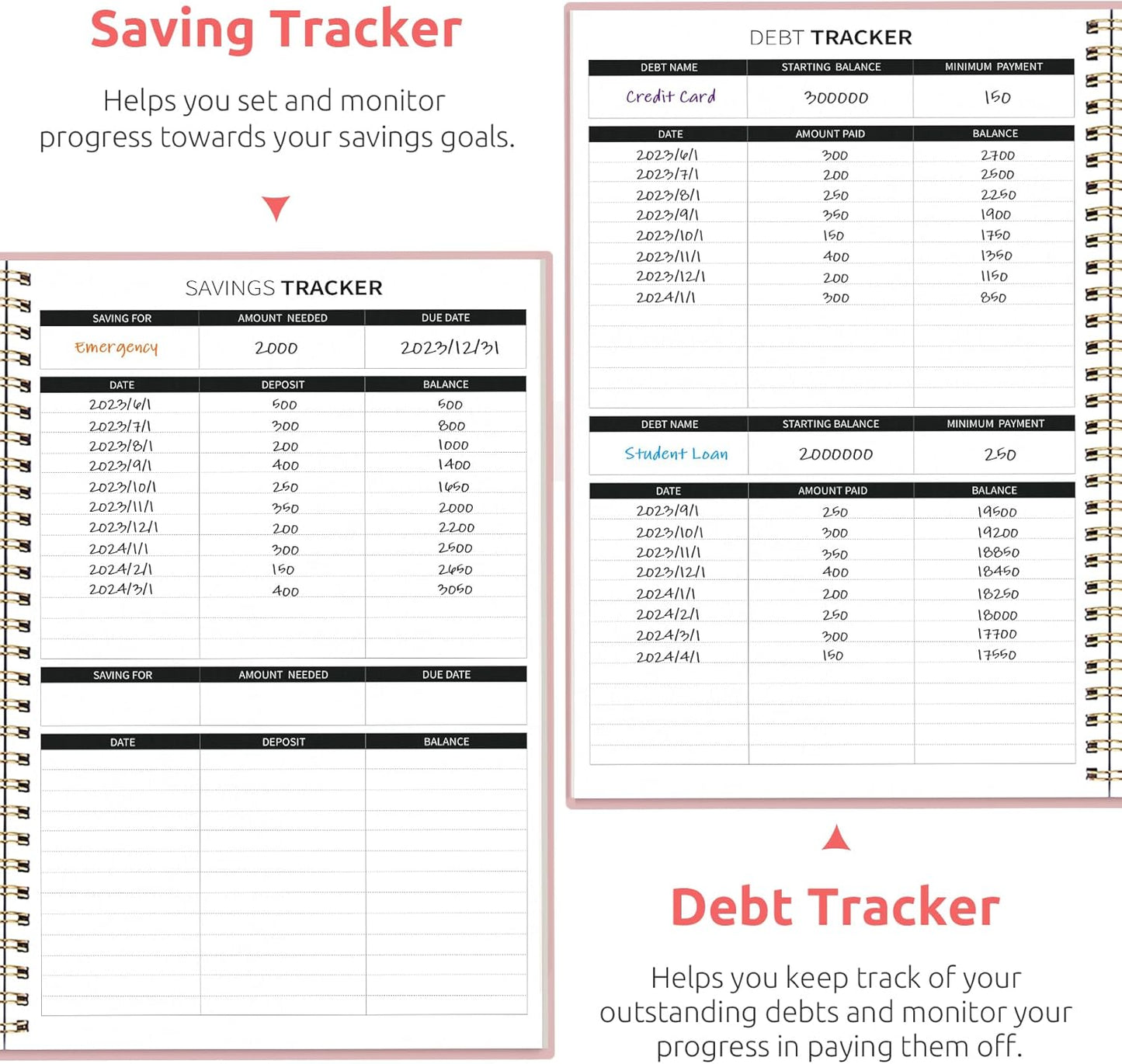 Skiennix Budget Planner - Stylish Gel Pen Included | Perfect for Organizing Finances