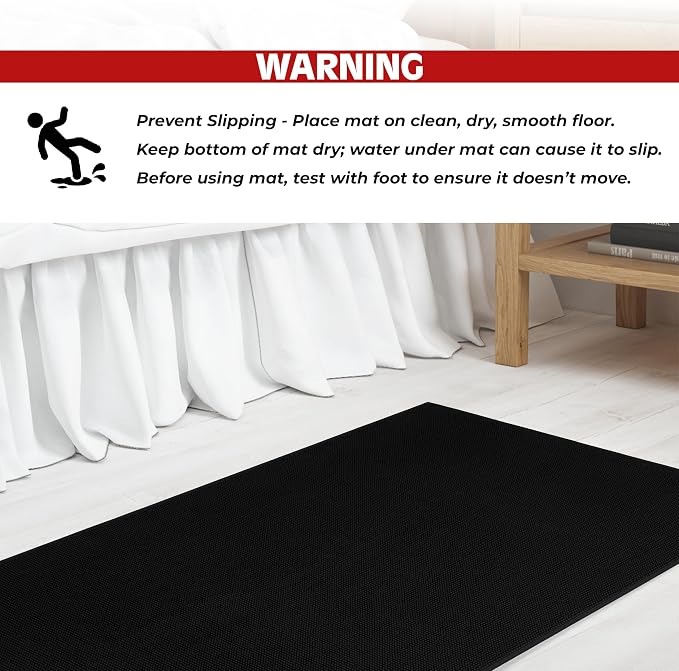 Cotton Paradise 100% Cotton Turkish Bathmat Rug, Soft Absorbent Quick Dry Non Slip, 20x34 Bathmat Rug, Coal Black