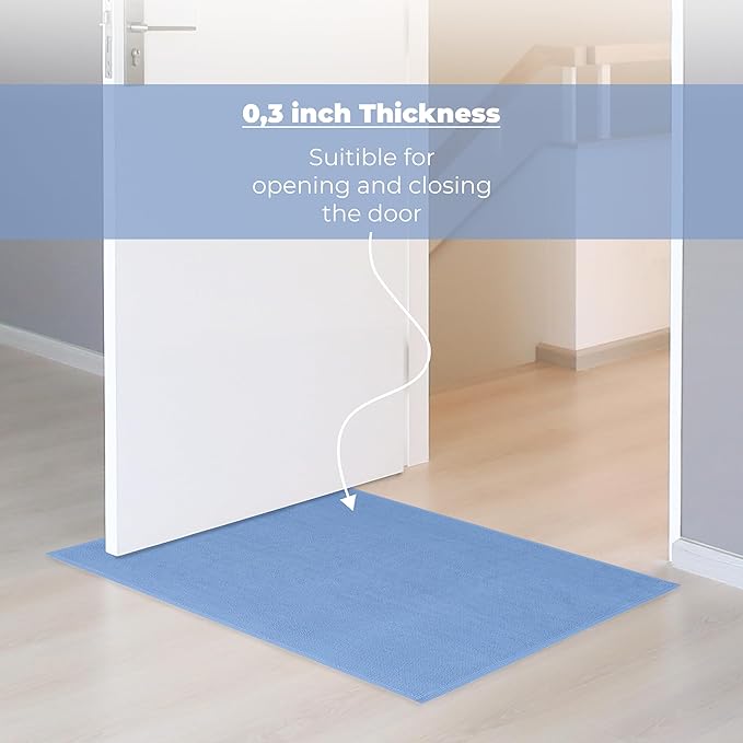 Cotton Paradise 100% Cotton Turkish Bathmat Rug, Soft Absorbent Quick Dry Non Slip, 20x34 Bathmat Rug, Sky Blue