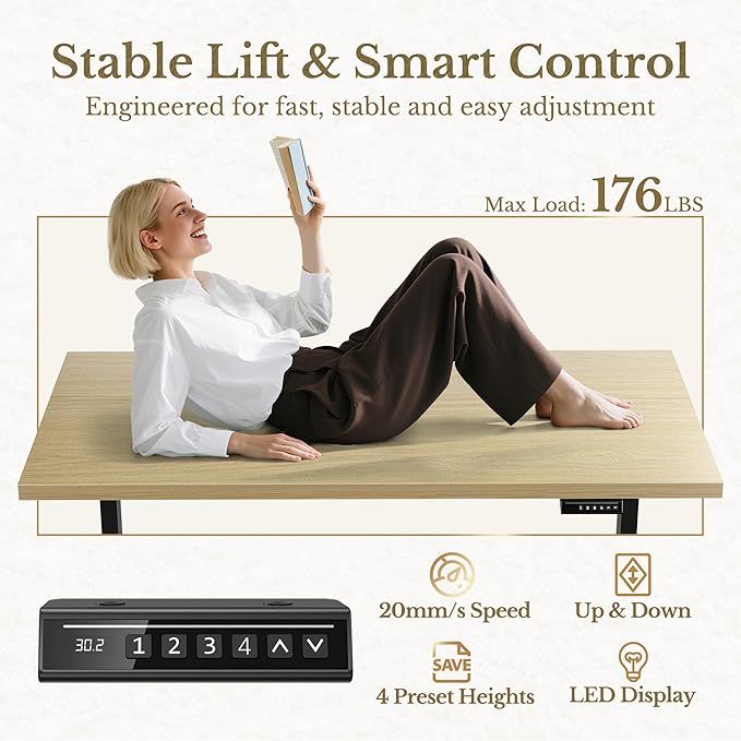 63 Inches L Shaped Electric Standing Desk, Height Adjustable Executive Desk with Drawers and File Cabinet, AC/USB, 1.18" Desktop and Privacy Panel for Home Office, Light Walnut