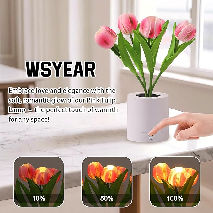 WSYEAR Tulip Lamp Gifts for Mom from Daughter, Christmas Birthday Gifts for Women, Artificial Flower Lamp Night Light for Bedroom Decor Gift for Girlfriend Wife Sister