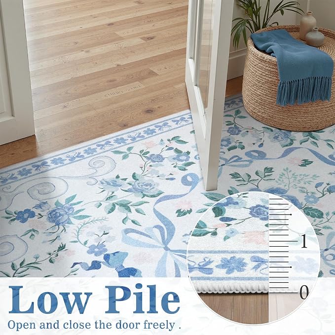 DCX floralbow-bluek Area Rugs3x5