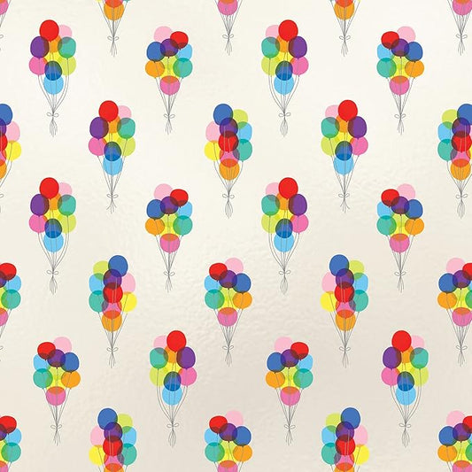 Jillson Roberts Bulk Gift Wrap, Everyday Gift Wrapping Supplies, Bunch of Balloons, 1/4 Ream 208 feet x 24 inches